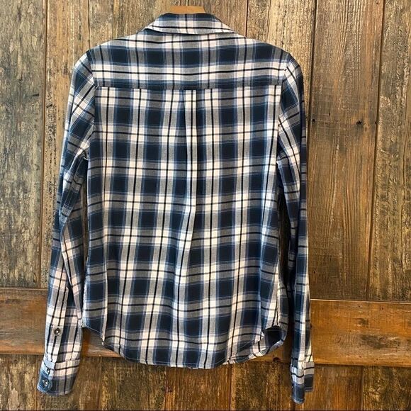 Forever 21 Sz S Blue Plaid Western Button Down Farmcore Shirt - Picture 5 of 8